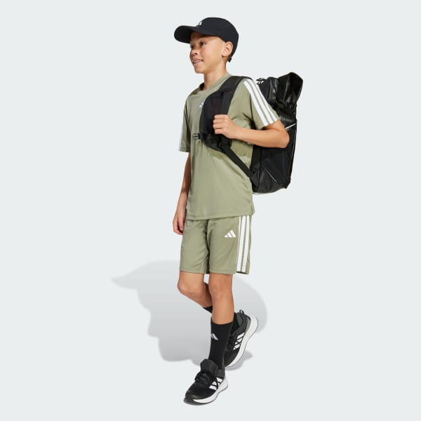 Green Train Essentials 3-Stripes Shorts Kids