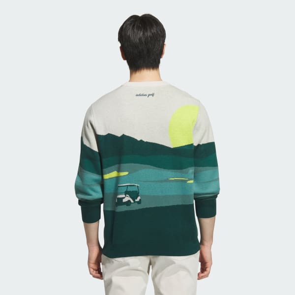 Green 그래픽 스웨터 롱 슬리브 남성용