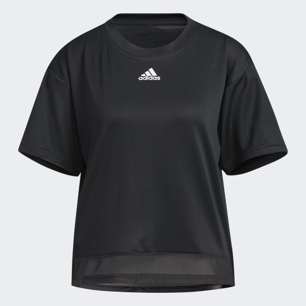 Adidas linear mesh t shirt hot sale