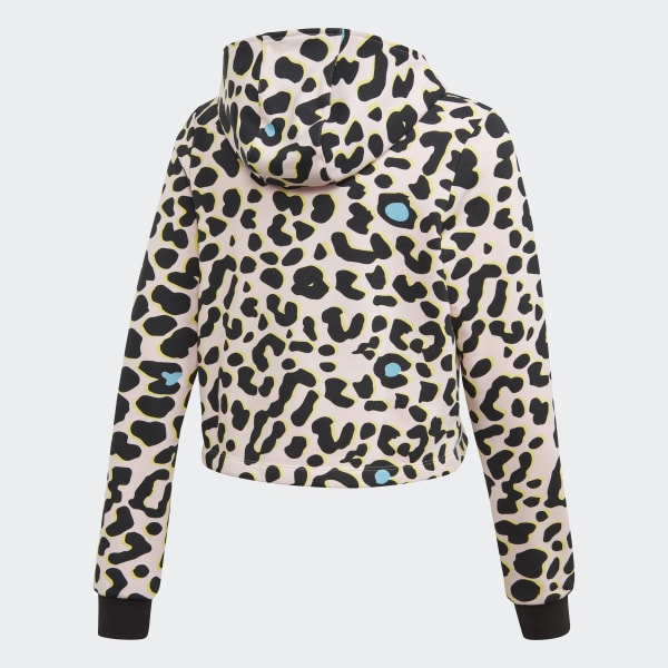 adidas leopard cropped hoodie