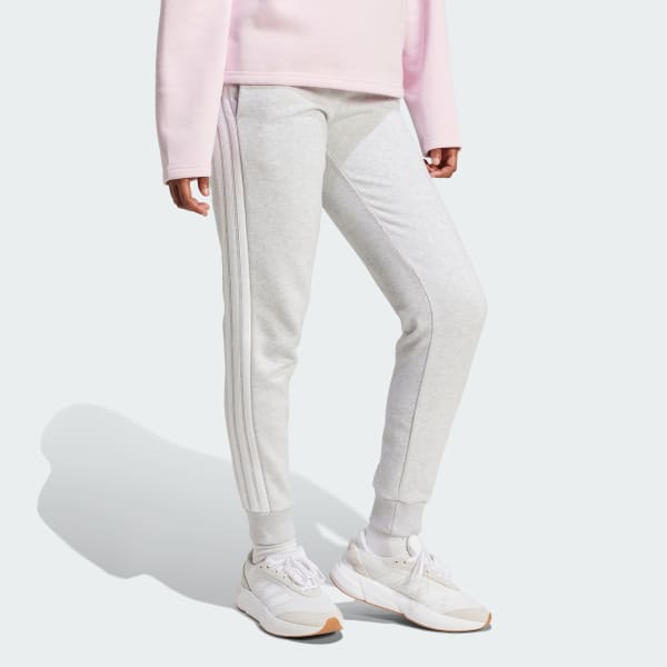 Grey Essentials 3-Stripes Fleece Slim Pants