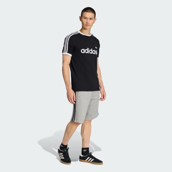 Black 3-STRIPES SLIM RINGER TEE