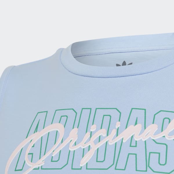 modrá Tílko Graphic Print Crop