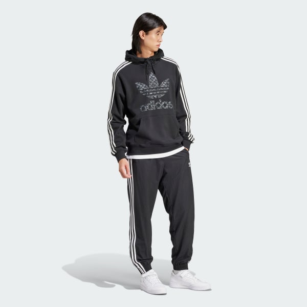 Negro Buzo con Capucha Estampado Classic Mono