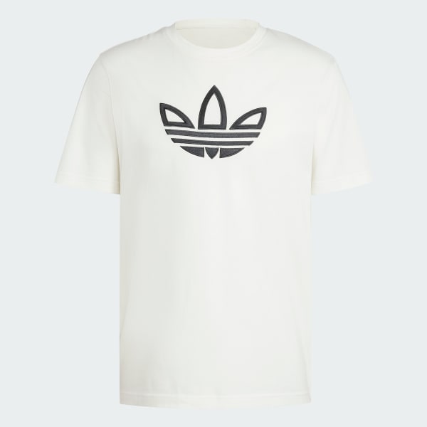 Adidas Originals Men s Outlined Trefoil T Shirt White Size Medium Cotton