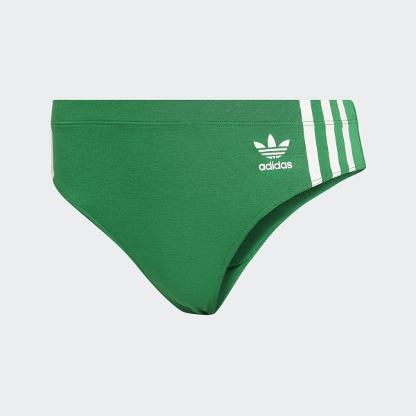 Green Adicolor Comfort Flex Cotton Wide Side Thong Briefs (2 Pairs) HPO15