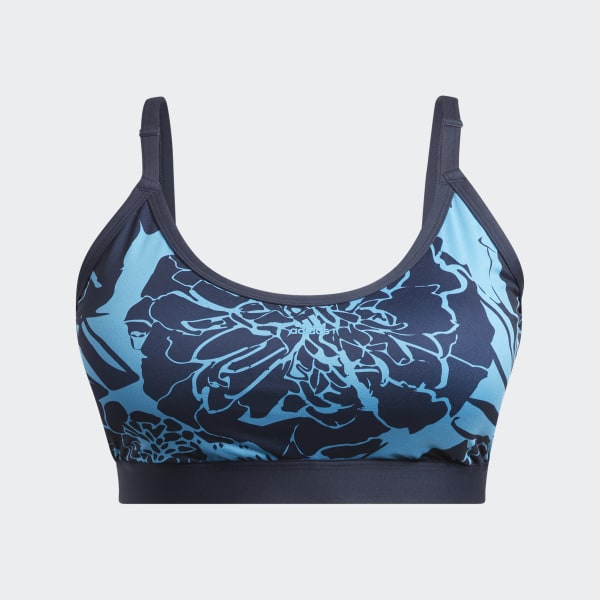 modrá Športová Podprsenka Light-Support Flower-Print (plus size) CS819