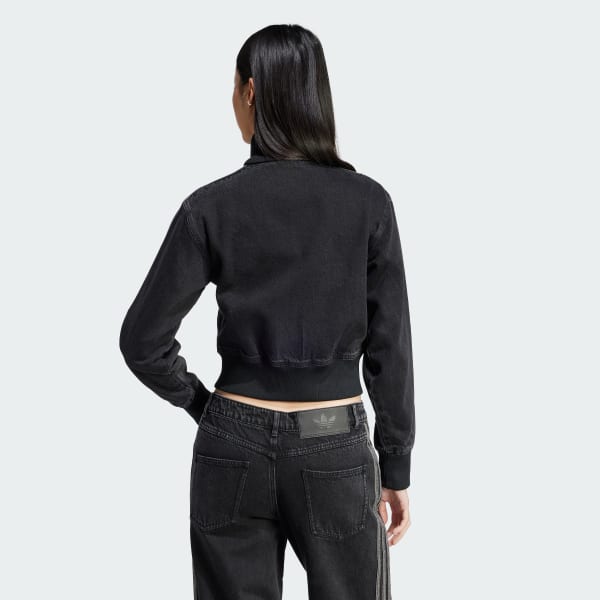 Đen Áo Track Top Denim Adicolor