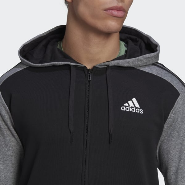 Svart Essentials Mélange French Terry Full-Zip hettejakke ZJ806