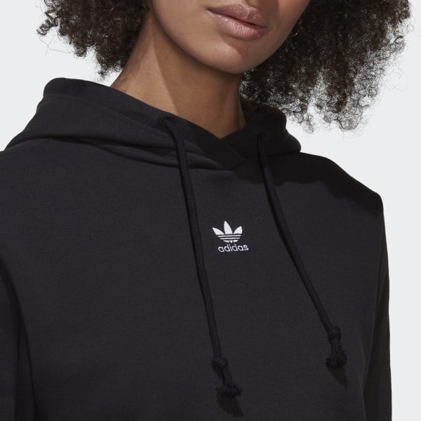 Preto Adicolor Essentials Crop Fleece Hoodie DVL69