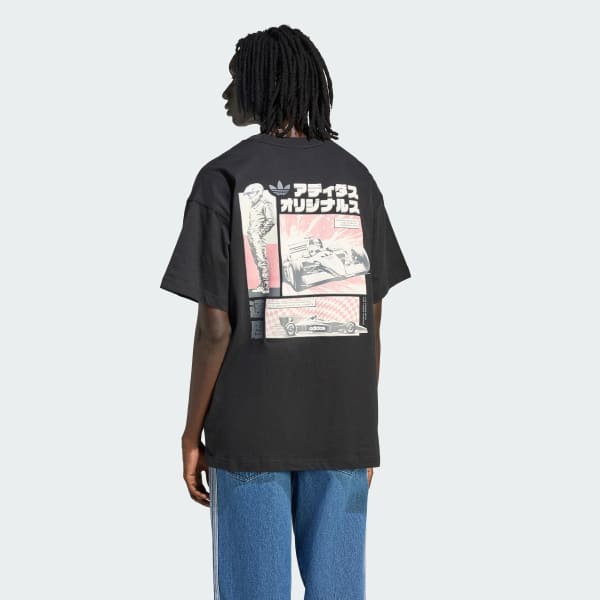 cierna TRIČKO JAPANESE RACING MANGA GRAPHICTEE