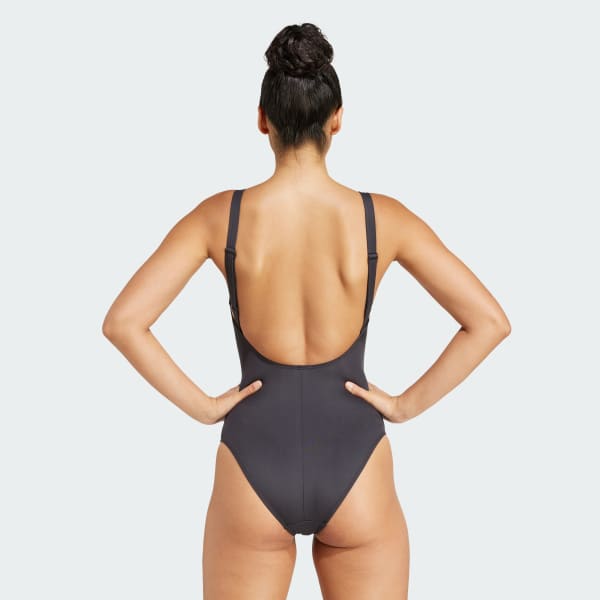 Adidas Iconisea Padded U Back Swimsuit Black 6 Womens Originals Swimwear