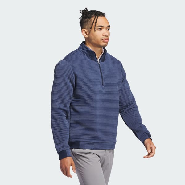 adidas Ultimate365 DWR Textured Quarter-Zip Pullover - Blue