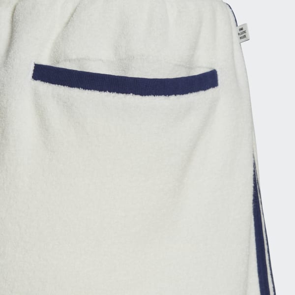 Blanco Shorts Tejido de Rizo Corte Alto ID037