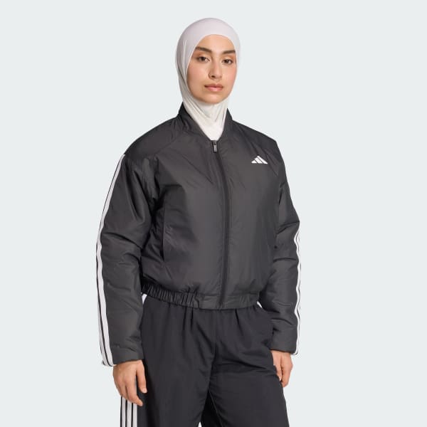 Preto Jaqueta Bomber Insulated Essentials CLIMAWARM Três Listras