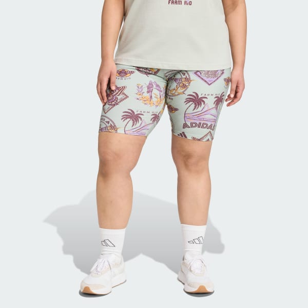 Cinza Shorts Ciclista adidas x FARM (Plus Size)