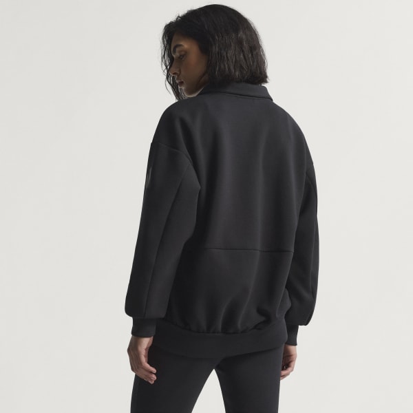 adidas Soft Lux Loose Full-Zip - Black | Free Shipping with