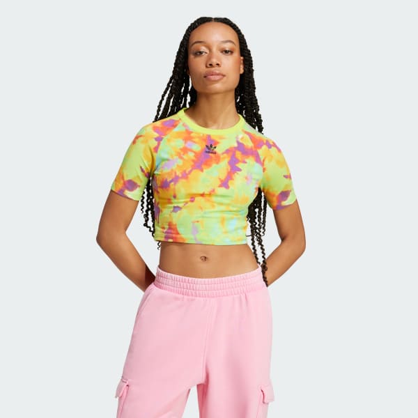 adidas Tie Dyed Baby T Shirt Yellow adidas UK