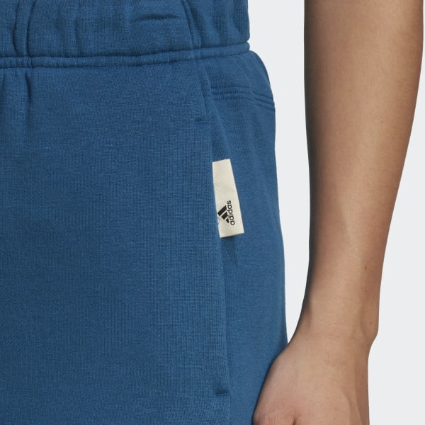 adidas Studio Lounge Wide Leg Fleece Pants - Blue | Women's Training ...