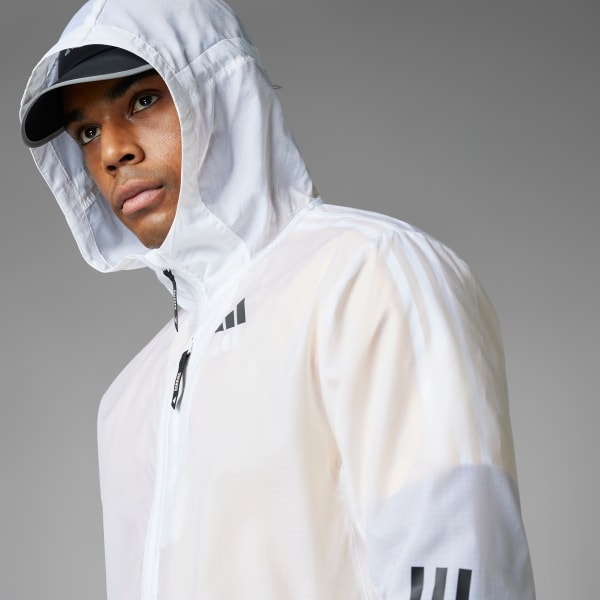 Blanco Chaqueta Own The Run 3 Rayas