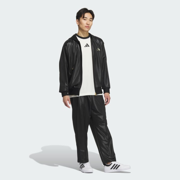 ブラック Stadium Gold ルーズフィット フルレングス オープンヘム トラックパンツ