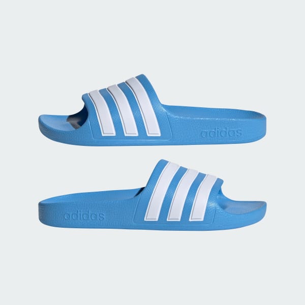 Light blue adidas sliders top