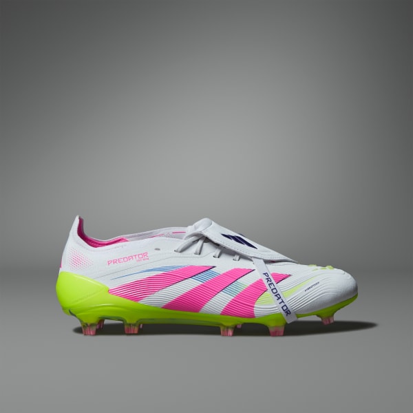 White Predator Elite Fold-Over Tongue Firm Ground Boots