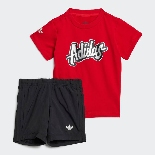 Red Short Tee Set Kids