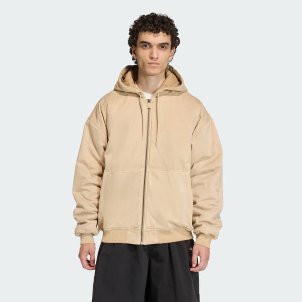 Beige POLERA CON CAPUCHA adidas EQUIPMENT DRILL ACOLCHADA