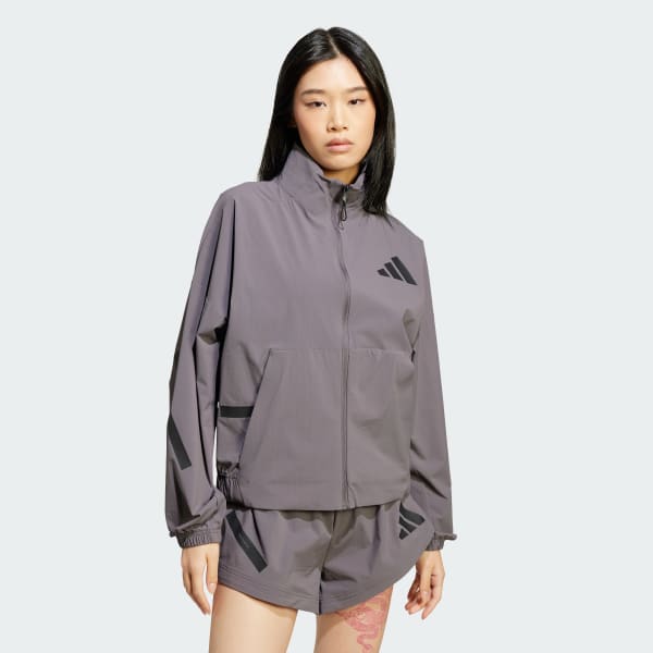 Grey adidas Z.N.E. Woven Full-Zip Track Top