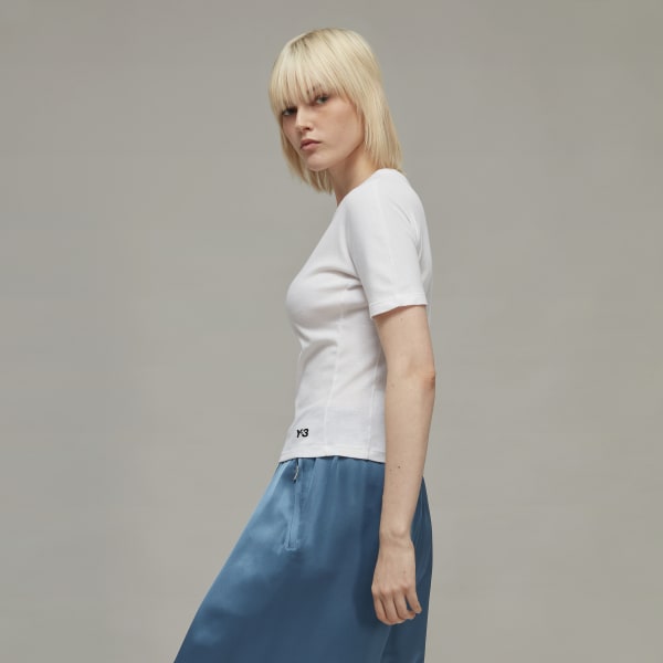 Bianco Y-3 Fitted Short Sleeve Tee