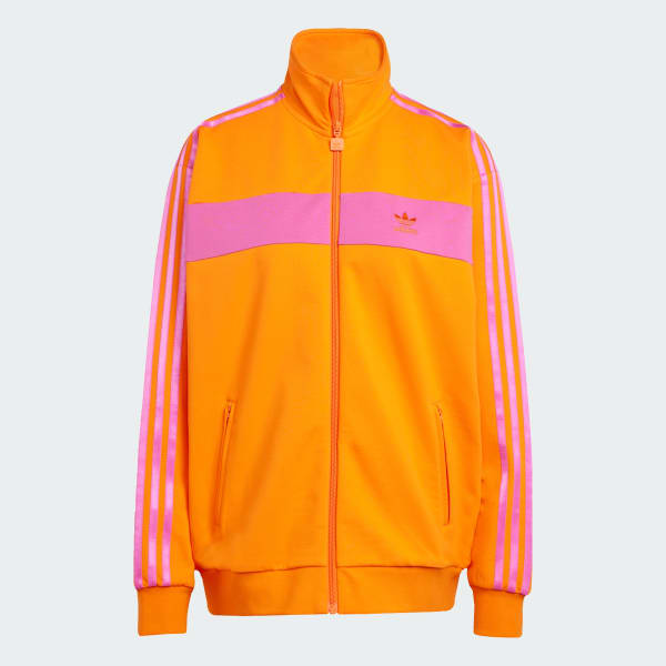 oranzová Tepláková bunda Colorblock