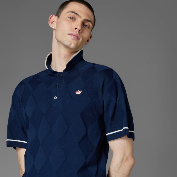 Adidas Originals Argyle Knit Polo Shirt SHOP ONLINE