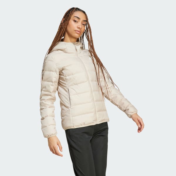 Bej Essentials Light Down Hooded Jacket