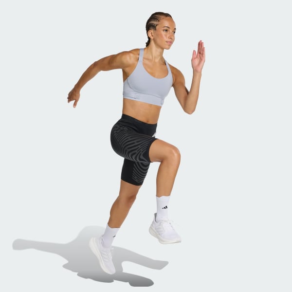 Grey FastImpact Luxe Run High-Support Bra