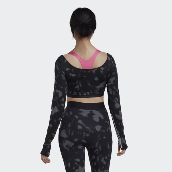 Preto Camisola Curta 3-Stripes Hyperglam CE474
