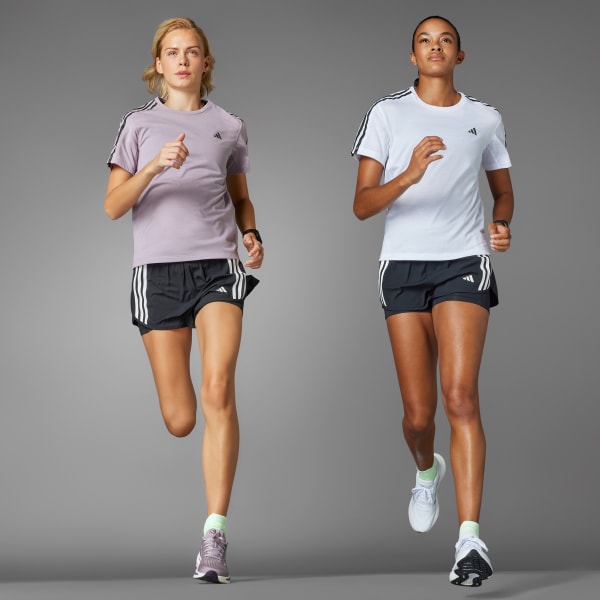 adidas Own the Run 3-Stripes Tee - White | adidas Singapore