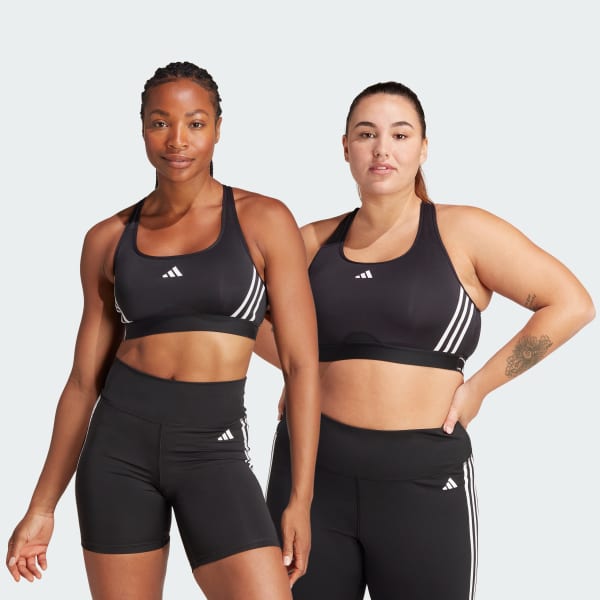 Black Train Medium Support 3stripes Bra