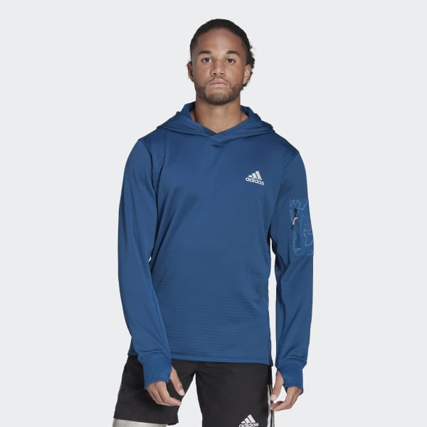 adidas Fleece X-City Running Hoodie - Blue | Men's Running | adidas US