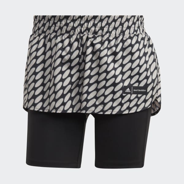 Brun adidas x Marimekko Run Icons 3 Bar Logo 2-in-1 Running Shorts