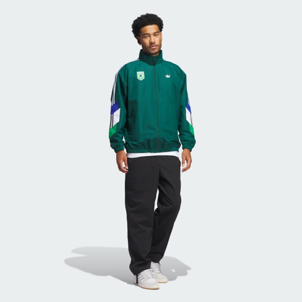 Adidas blue and green windbreaker sales