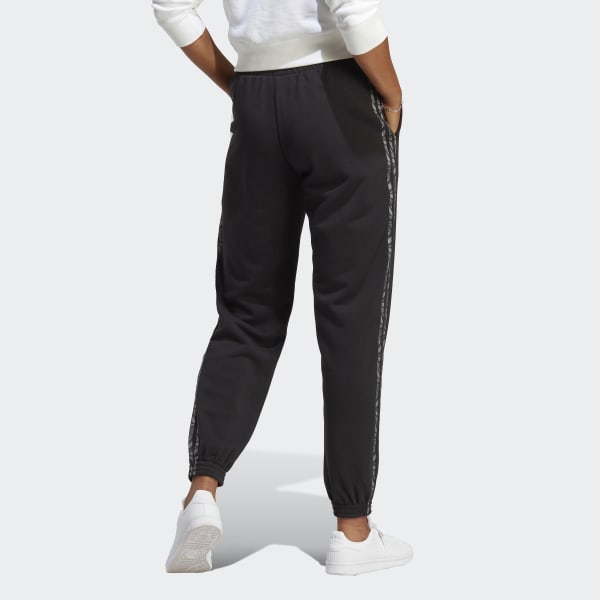 Czerń Abstract Animal Print Joggers