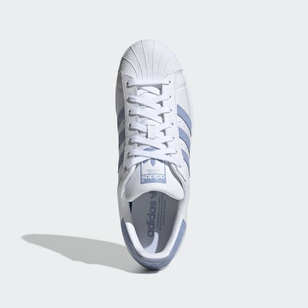 adidas superstar white glow blue