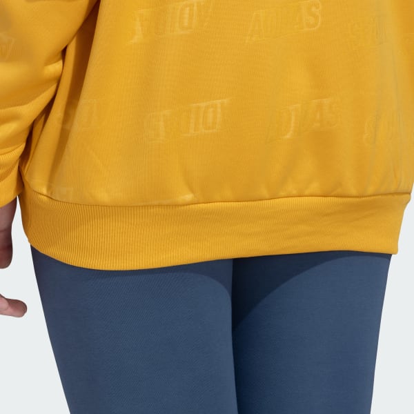 adidas Embossed Monogram Fleece Hoodie Yellow adidas India
