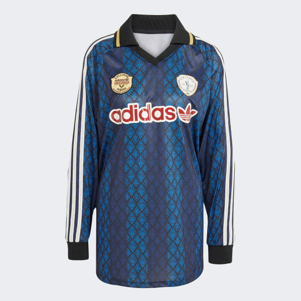 Black adidas Originals Retro Sports Cricket-Inspired Long Sleeve Jersey