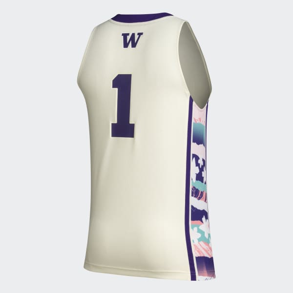 Adidas Men's Washington Huskies #1 White Replica Basketball Jersey, XXL
