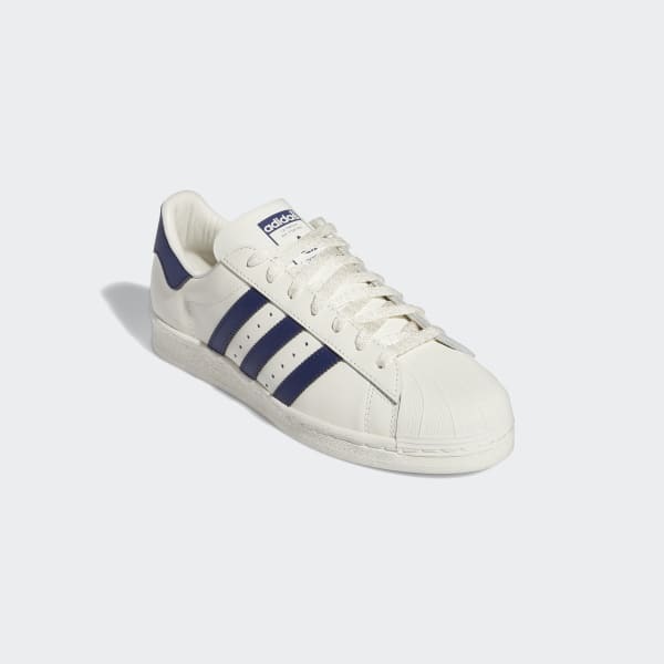 Adidas Super Star Branco com Listras Azuis, Tênis Feminino Adidas Usado  91473248