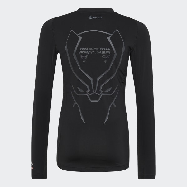 Black Marvel Black Panther Techfit Long Sleeve Tee