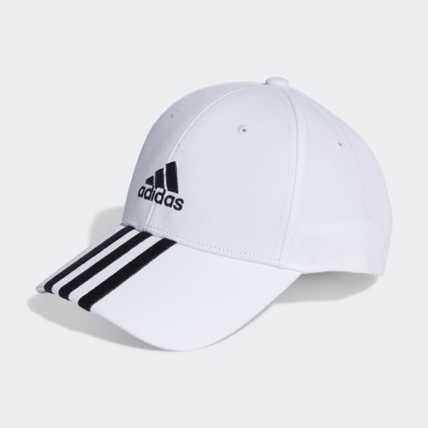 Blanco Gorra de béisbol Cotton Twill 3 bandas