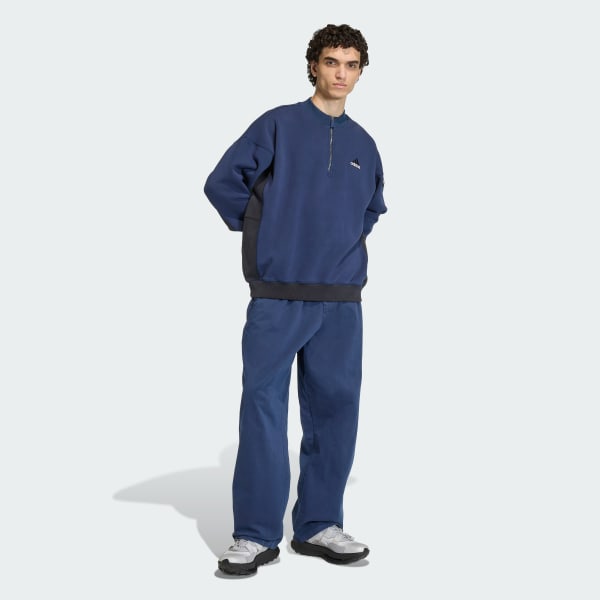 Blue adidas Equipment Blocked Half-Zipper